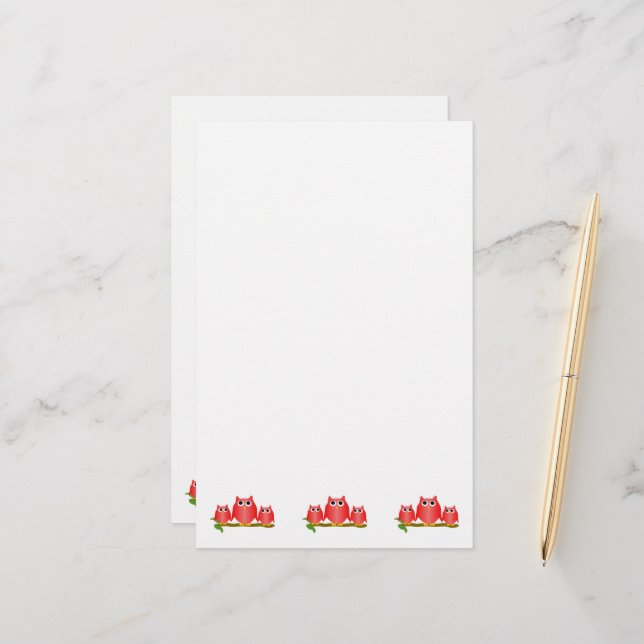 Papelería Red Owls Design (Anverso/Reverso In Situ)