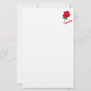Papelería Red Rose Love You Stationery