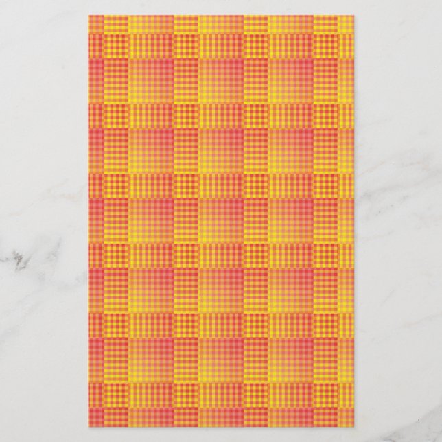 Papelería Red Yellow Checker Abstract Pattern (Anverso)