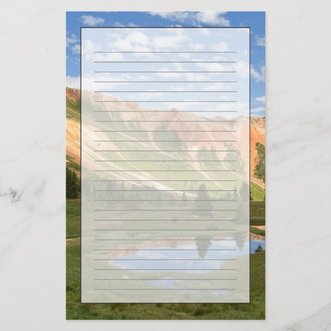 Papelería Reflexión roja de la montaña (Anverso)