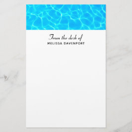 Papelería Reflexiones sobre el agua de la piscina azul brill