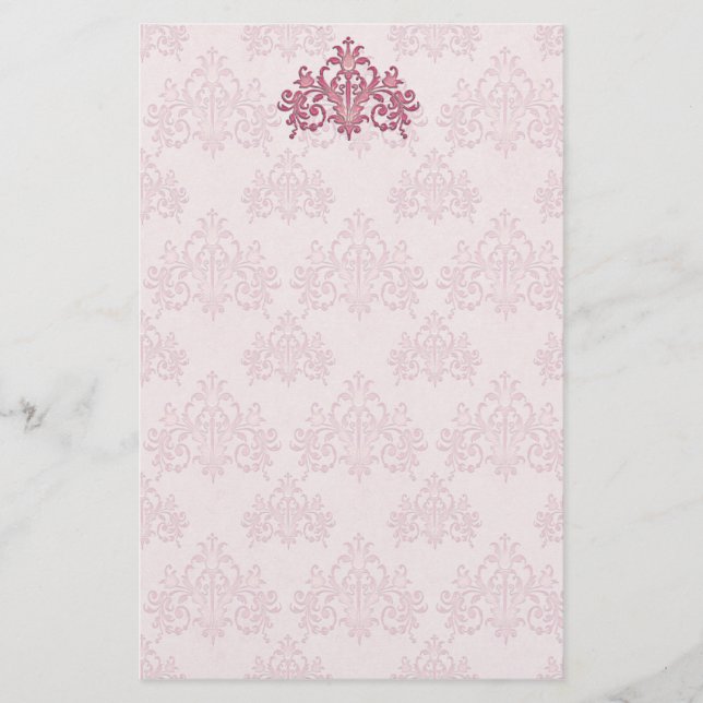 Papelería Regal Dusty Pink Damask (Anverso)