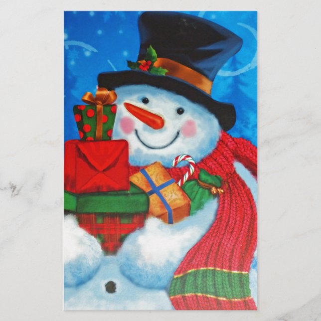 Papelería Regalos de muñeca de nieve (Anverso)