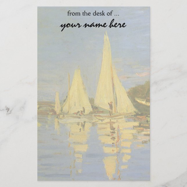 Papelería Regatta en Argenteuil de Claude Monet (Anverso)