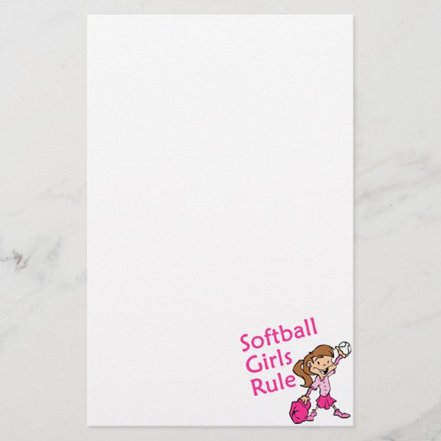 Papelería Regla de los chicas del softball (Anverso)