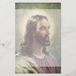 Papelería Religioso vintage, retrato de Jesucristo con Halo