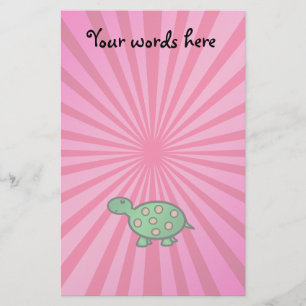 Papelería Resplandor solar del rosa de la tortuga del bebé