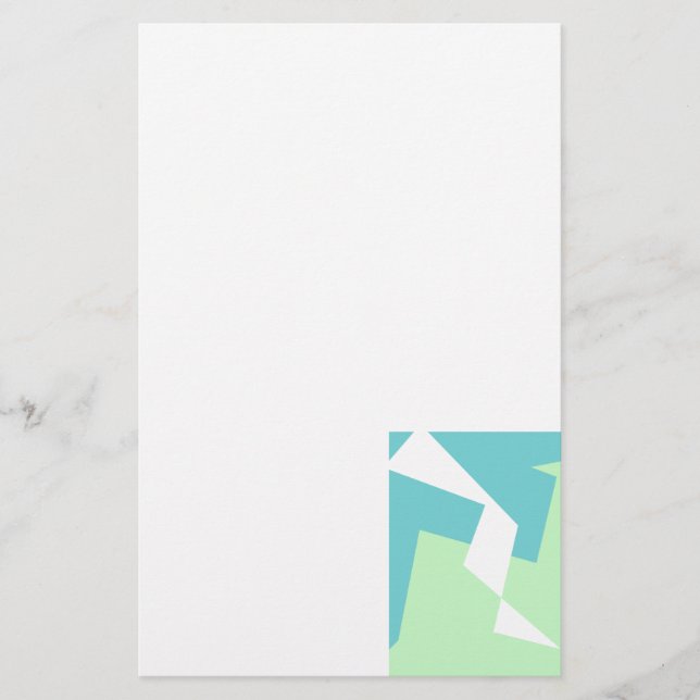 Papelería Resumen Art Turquesa Azul Verde (Anverso)