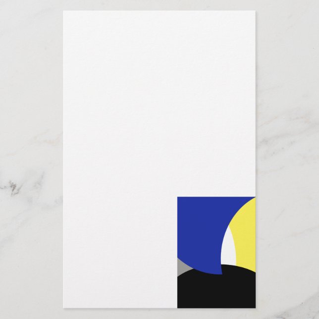 Papelería Resumen de arte amarillo azul (Anverso)
