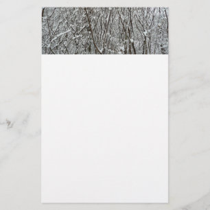 Papelería Resumen de invierno de ramas cubiertas de nieve