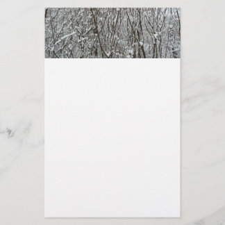 Papelería Resumen de invierno de ramas cubiertas de nieve