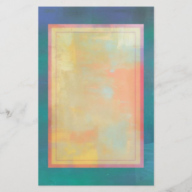 Papelería Resumen de la serenidad verde y púrpura (Anverso)