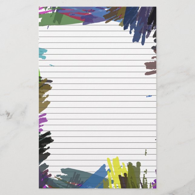 Papelería Resumen de Paint Lined Paper para Notes Stationery (Anverso)
