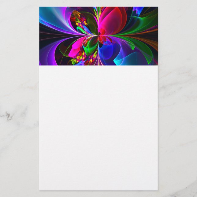 Papelería Resumen floral moderno Patrón azul rojo del arte # (Anverso)