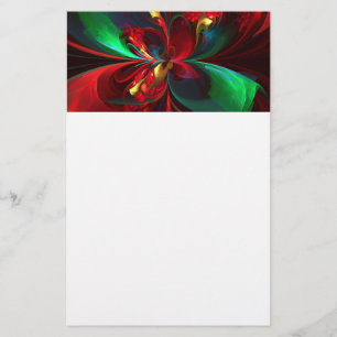 Papelería Resumen floral moderno Patrón verde rojo del arte 