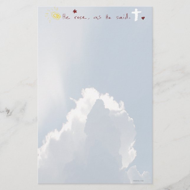 Papelería Resurrección de Pascua él es Jesús subido subió (Anverso)