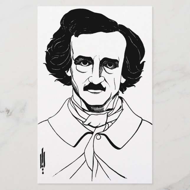 Papelería Retrato de Edgar Allan Poe (Anverso)
