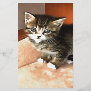 Papelería Retrato de Mascota de gatitos de Tabby