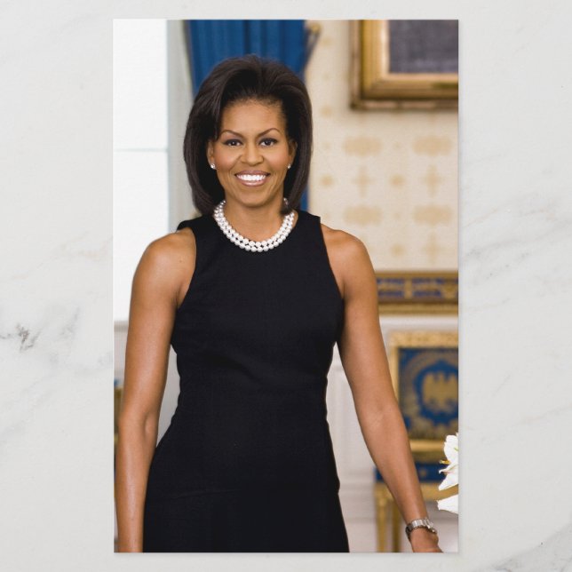Papelería Retrato oficial de primera señora Michelle Obama (Anverso)