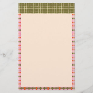 Papelería Retro Primavera Cuadros y Cuadrícula Dibujados a M