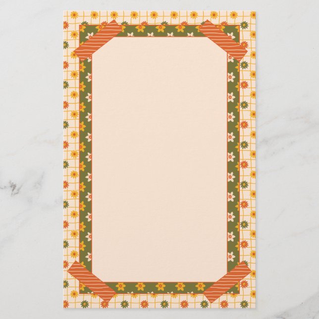 Papelería Retro Spring Hand Drawn Faux Washi Floral Mix (Anverso)