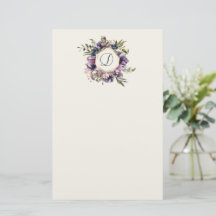 Rich Morple Floral Fraude Monograma Stationery