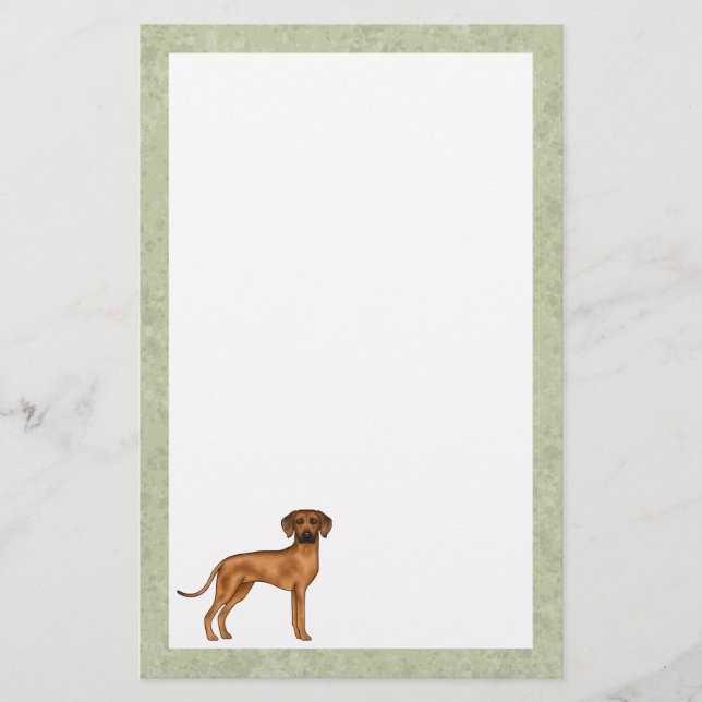 Papelería Ridgeback Rodesia Raza de Perro León Africano Verd (Anverso)