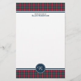 Papelería Robertson Clan Tartan Scottish Plaid Monograma