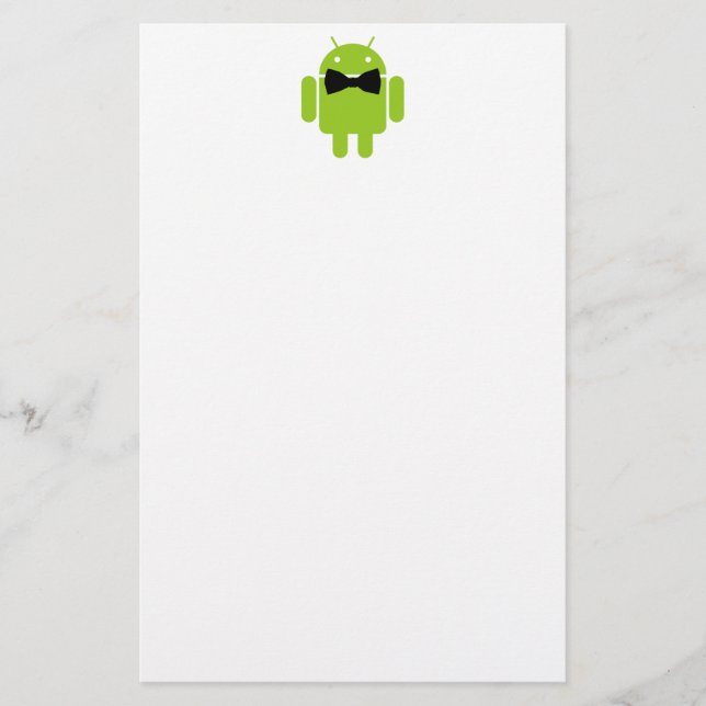 Papelería Robot Android Verde Aneumático Formal (Anverso)