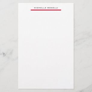 Papelería Rojo Blanco Profesional Sencillo Simple Minimalist