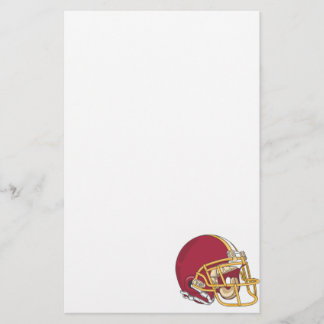 Papelería Rojo y casco de fútbol americano del oro