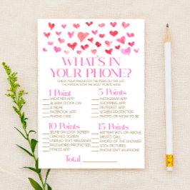 Papelería Rojo y rosa en tu juego Baby Shower de teléfono