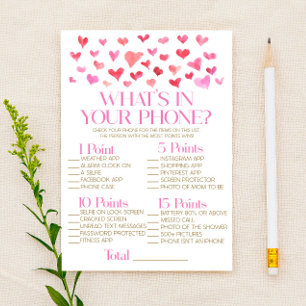 Papelería Rojo y rosa en tu juego Baby Shower de teléfono