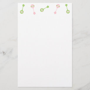 Papelería Rollo del traqueteo n inmóvil (rosa y verde)