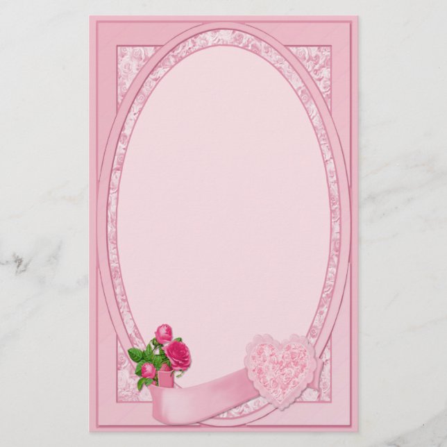 Papelería Romance Rosa - Stationery (Anverso)