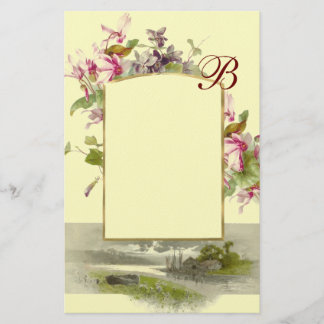 Papelería ROMANTİCA MONOGRAM / CICLISMO, crema verde rosa