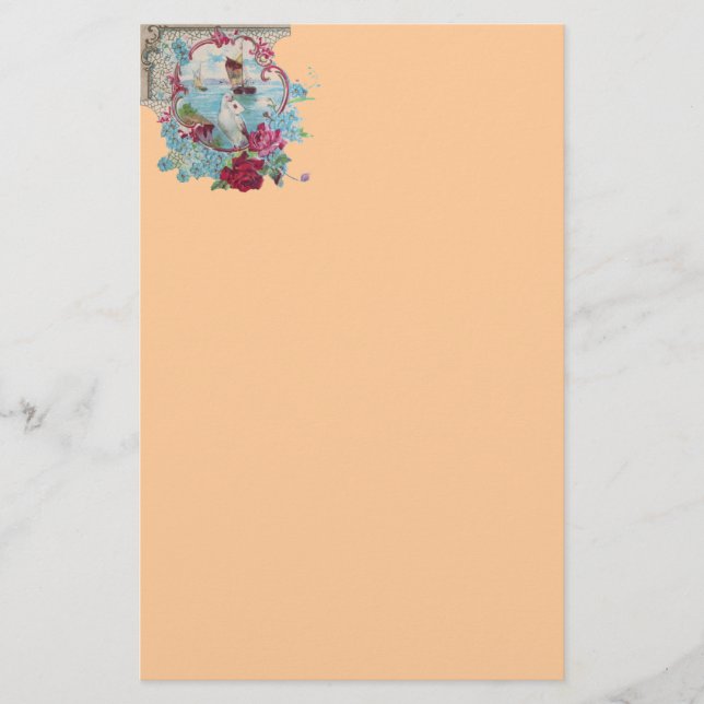 Papelería ROMÁNTICA, rosa rojo azul (Anverso)