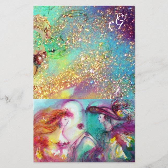 PAPELERÍA ROMEO Y JULIET, ORO AZUL VERDE AZULADO DERRAME MON (Anverso)