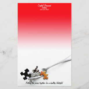 Papelería Rompecabezas Pieces Horquilla Ombre Blanco Rojo