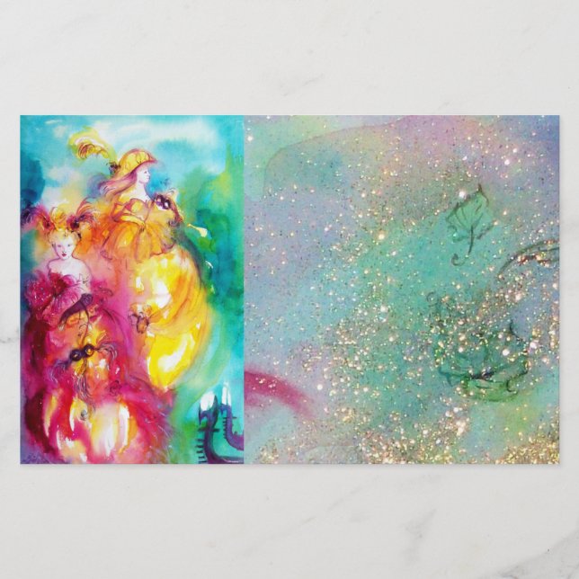 Papelería RONDO EN LAGUNA / Ball veneciano de mascarada (Anverso)