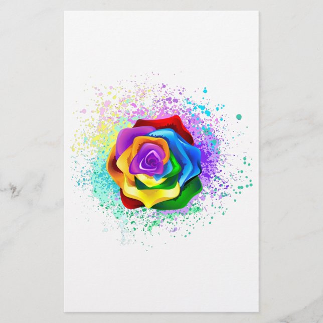 Papelería Rosa arcoiris colorido (Anverso)