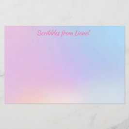 Papelería rosa, azul, degradado, pastel, femenino, ondulado,