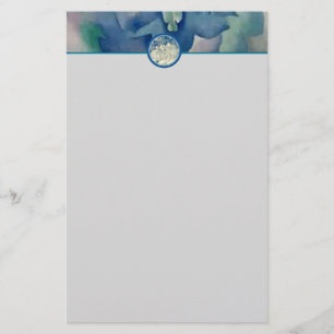 Papelería Rosa blanco y Larkspur del atontamiento Georgia