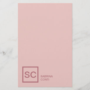 Papelería Rosa de color dorado profesional niñita monograma