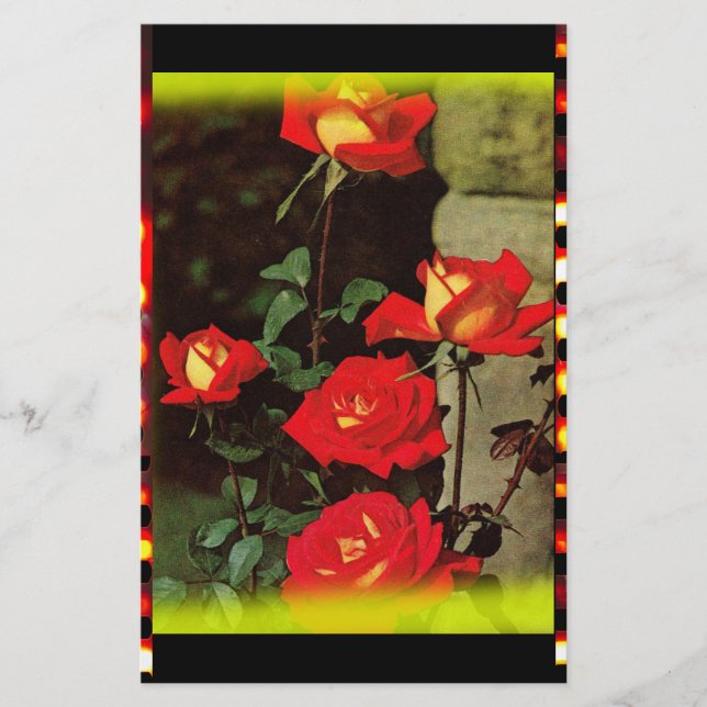 Papelería Rosa de cosecha (Anverso)