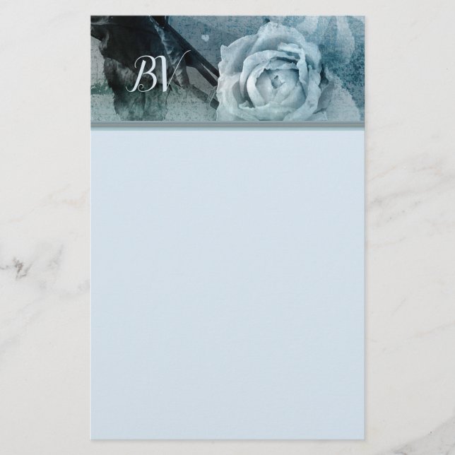 Papelería Rosa de fantasía azul (Anverso)