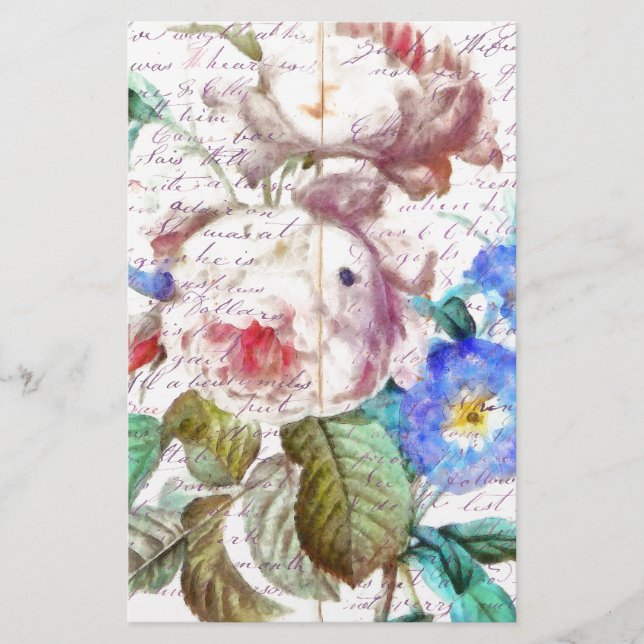 Papelería Rosa de letras antiguas (Anverso)