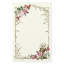 Rosa eucarístico católico y comunión de cáliz