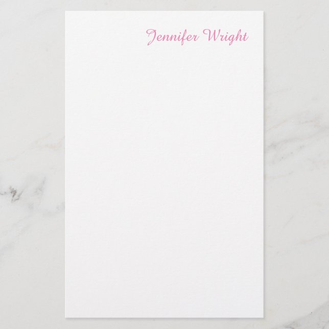 Papelería Rosa femenino minimalista profesional (Anverso)