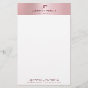 Papelería Rosa Monogramado Gold Modern Elegant Template